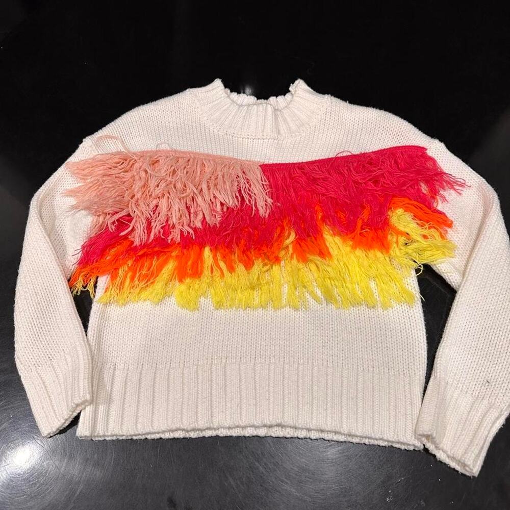 Truce rainbow fringe chunky knit